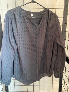 Old Navy Charcoal Button-Front Textured Shirt
